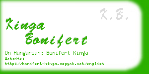 kinga bonifert business card